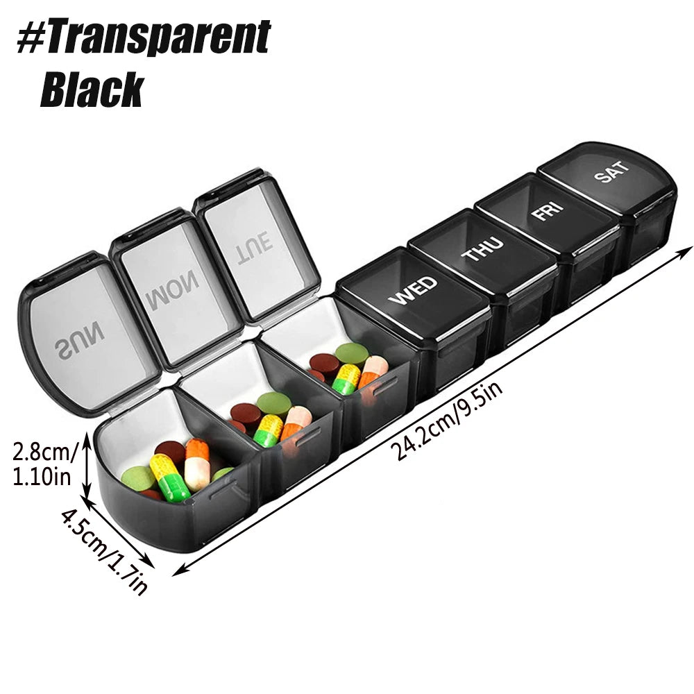 1PCS Small Weekly Pill Organizer 7 Days,Pocket Daily Pill Case, Daily Planner, Pill Box for Pills/Vitamin/Fish Oil/Supplements