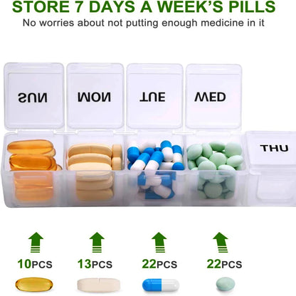 1PCS Small Weekly Pill Organizer 7 Days,Pocket Daily Pill Case, Daily Planner, Pill Box for Pills/Vitamin/Fish Oil/Supplements