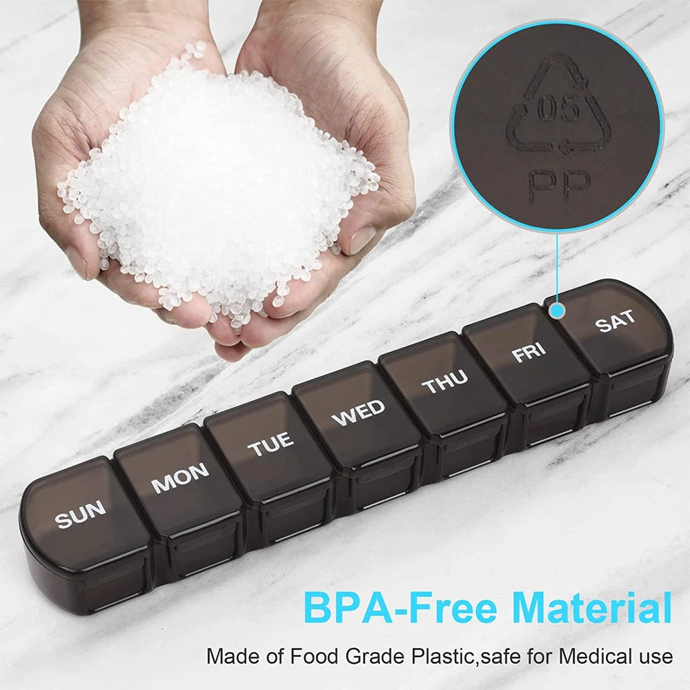 1PCS Small Weekly Pill Organizer 7 Days,Pocket Daily Pill Case, Daily Planner, Pill Box for Pills/Vitamin/Fish Oil/Supplements