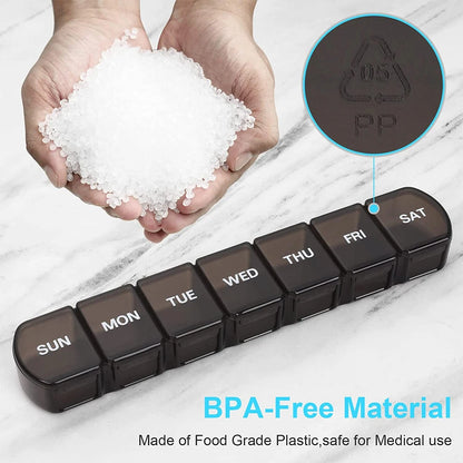 1PCS Small Weekly Pill Organizer 7 Days,Pocket Daily Pill Case, Daily Planner, Pill Box for Pills/Vitamin/Fish Oil/Supplements