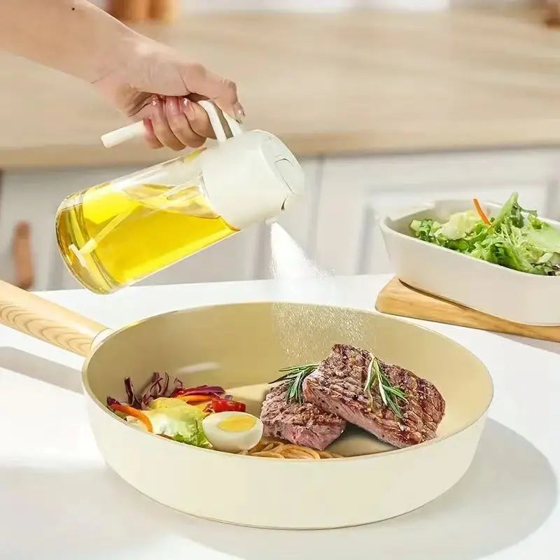 16oz Oil Dispenser Bottle for Kitchen, 2 in 1 Olive Oil Dispenser and Oil Sprayer, 470ml Olive Oil Spray Bottle for Cooking