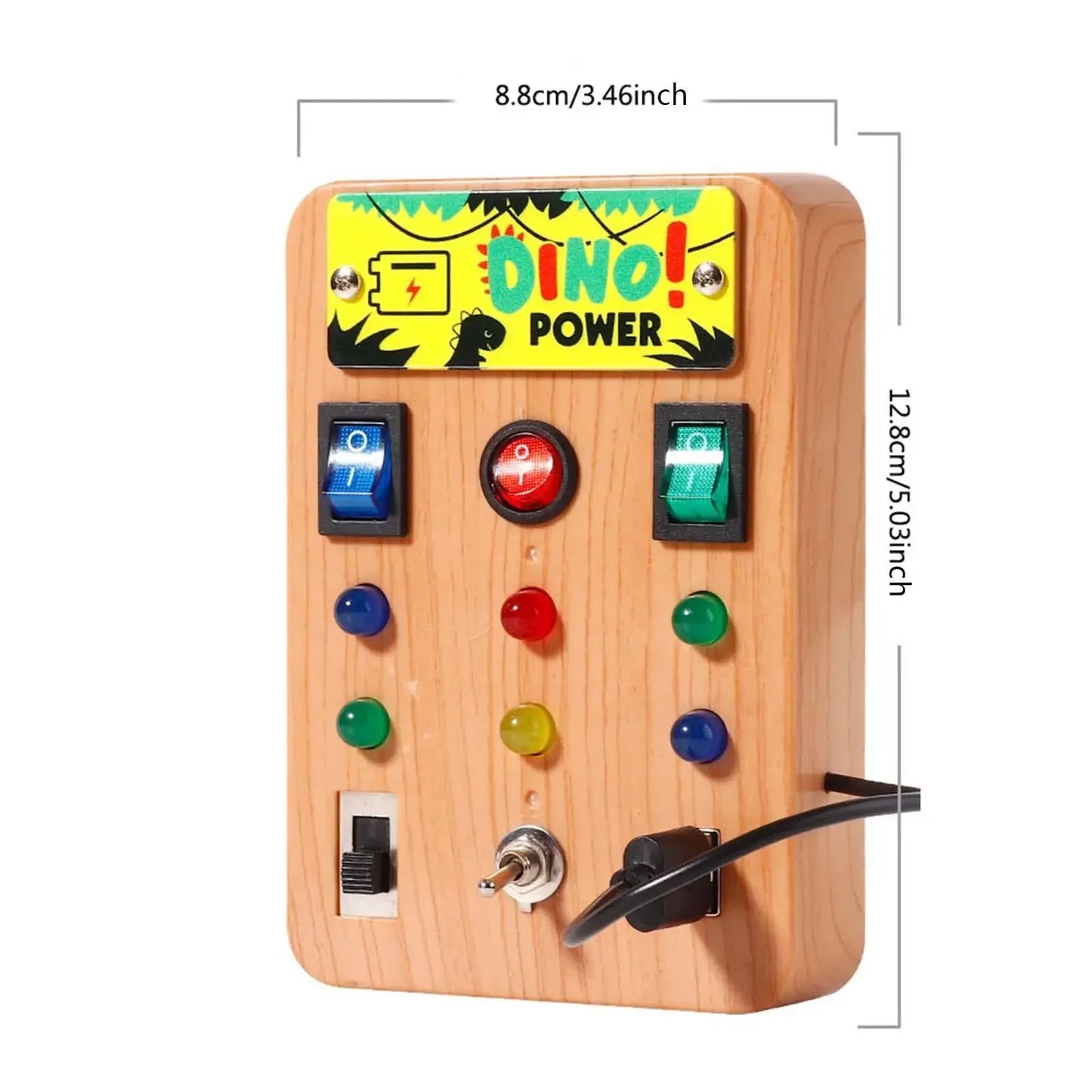 Children's Montessori LED Light Busy Board Simulation Switch Power Board Busy Light Button Puzzle Early Education Learning Toy