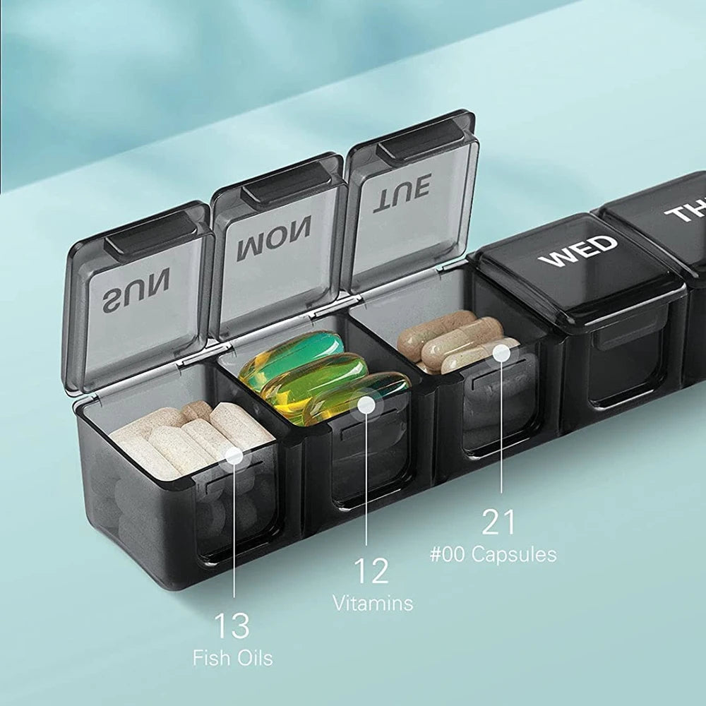 1PCS Small Weekly Pill Organizer 7 Days,Pocket Daily Pill Case, Daily Planner, Pill Box for Pills/Vitamin/Fish Oil/Supplements