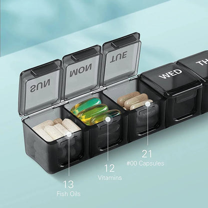 1PCS Small Weekly Pill Organizer 7 Days,Pocket Daily Pill Case, Daily Planner, Pill Box for Pills/Vitamin/Fish Oil/Supplements