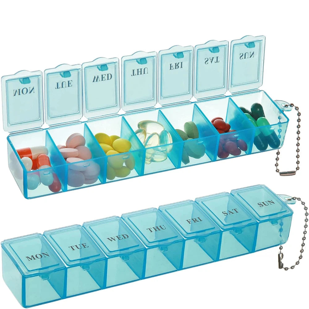 1PCS Small Weekly Pill Organizer 7 Days,Pocket Daily Pill Case, Daily Planner, Pill Box for Pills/Vitamin/Fish Oil/Supplements