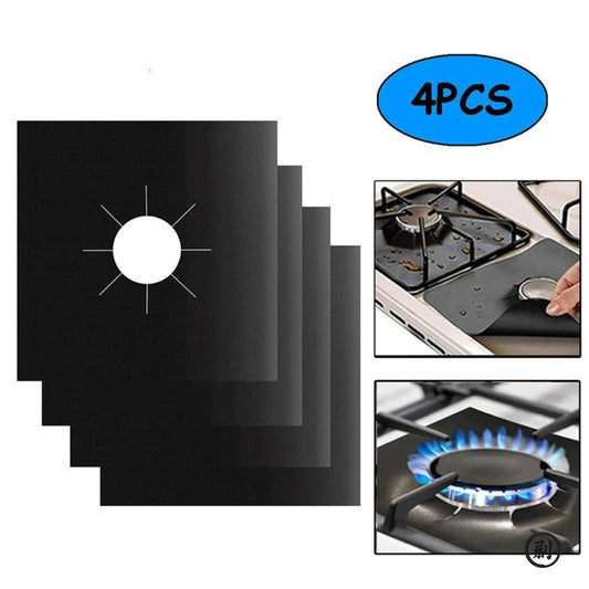4 Pieces 27 Cm Gas Stove Surface Protection Pad Washable Oil And Dirt Resistant Kitchen Cleaning Accessories