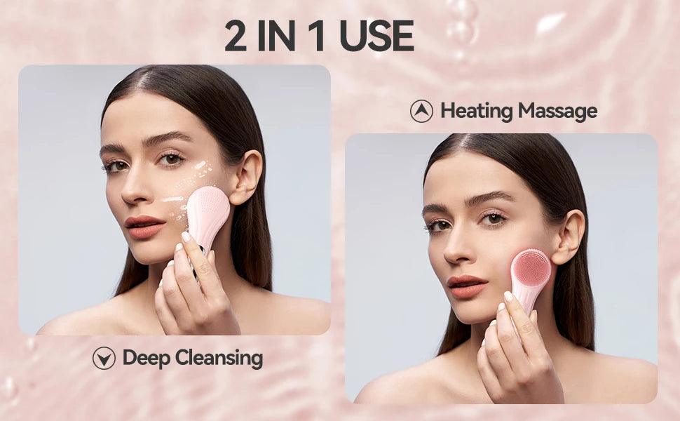 Sonic Waterproof Facial Cleansing Brush Rechargeable Scrubber Exfoliating Vibrating Deep Clean Face Cleaner Skin Care Tool