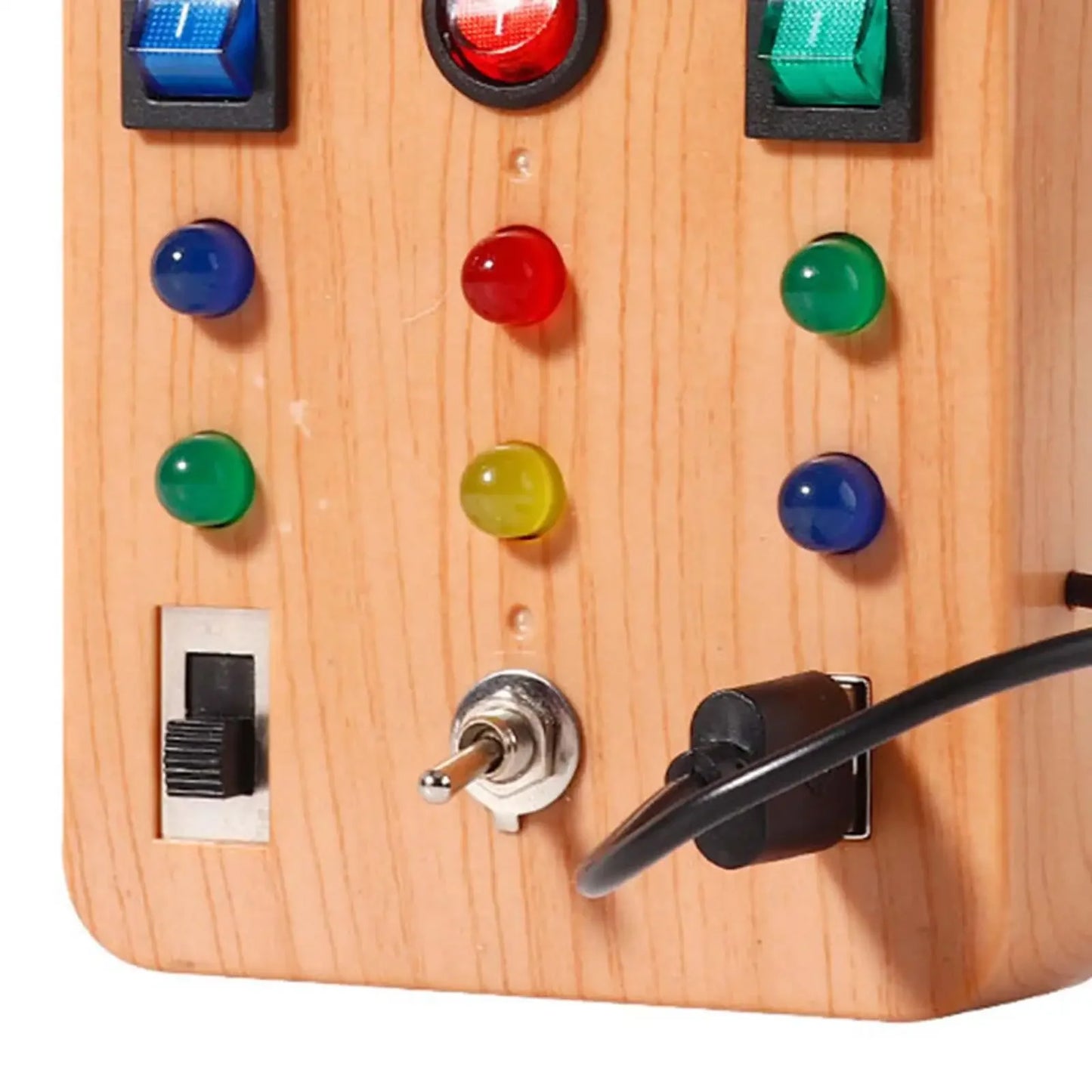Children's Montessori LED Light Busy Board Simulation Switch Power Board Busy Light Button Puzzle Early Education Learning Toy