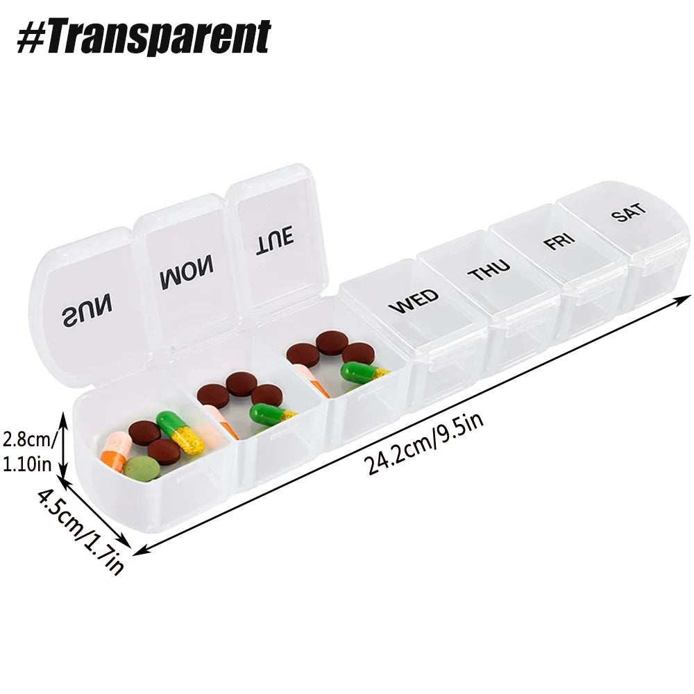 1PCS Small Weekly Pill Organizer 7 Days,Pocket Daily Pill Case, Daily Planner, Pill Box for Pills/Vitamin/Fish Oil/Supplements