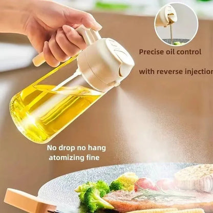 16oz Oil Dispenser Bottle for Kitchen, 2 in 1 Olive Oil Dispenser and Oil Sprayer, 470ml Olive Oil Spray Bottle for Cooking
