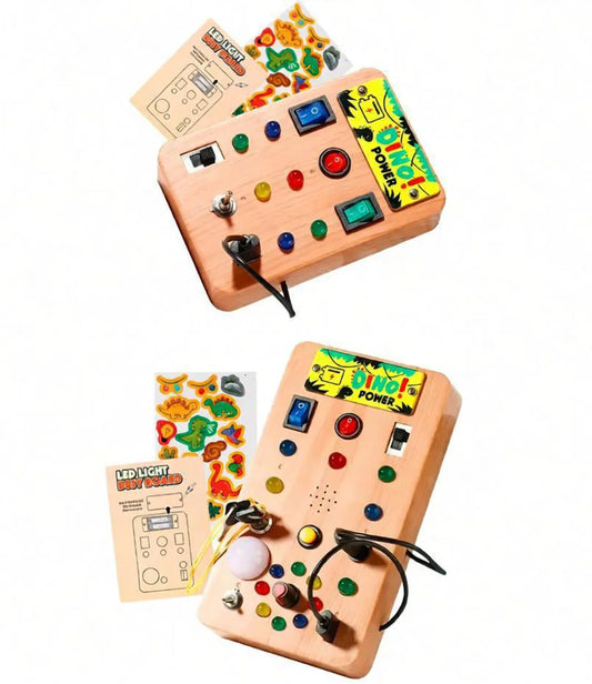 Children's Montessori LED Light Busy Board Simulation Switch Power Board Busy Light Button Puzzle Early Education Learning Toy