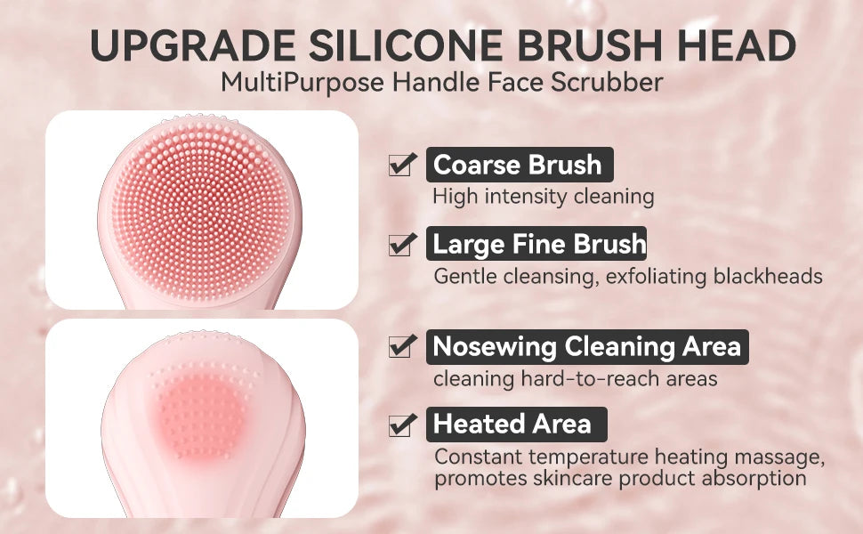 Sonic Waterproof Facial Cleansing Brush Rechargeable Scrubber Exfoliating Vibrating Deep Clean Face Cleaner Skin Care Tool