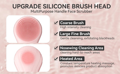 Sonic Waterproof Facial Cleansing Brush Rechargeable Scrubber Exfoliating Vibrating Deep Clean Face Cleaner Skin Care Tool